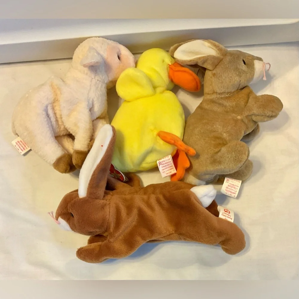 Ty Easter 🐰 Collection of beanie babies set of duck lamb & bunny rabbits